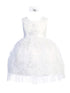 Baby Girls Metallic Lace Overlay Tulle Flower Girl Dress 6-24M